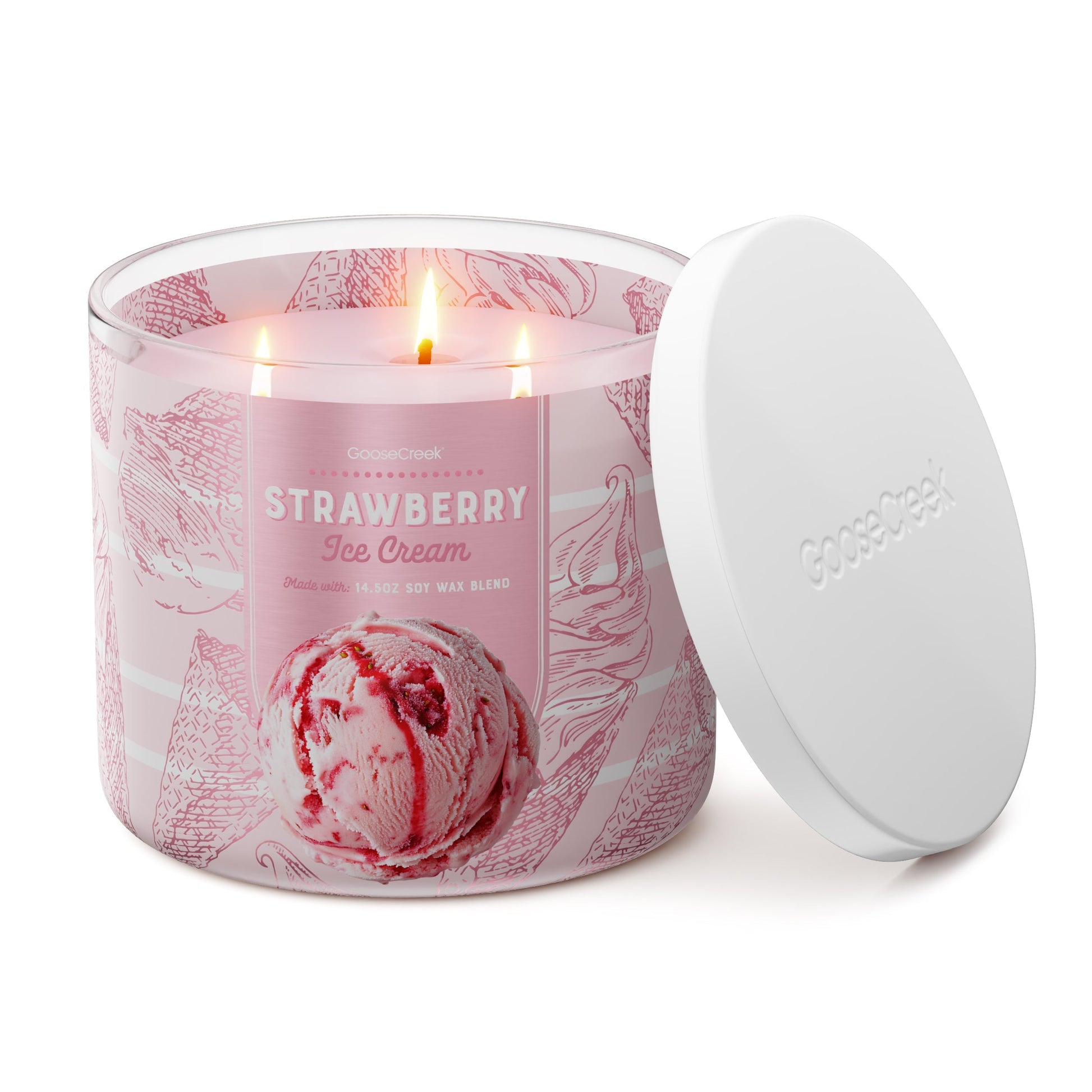Strawberry Ice Cream 3-Wick Candle